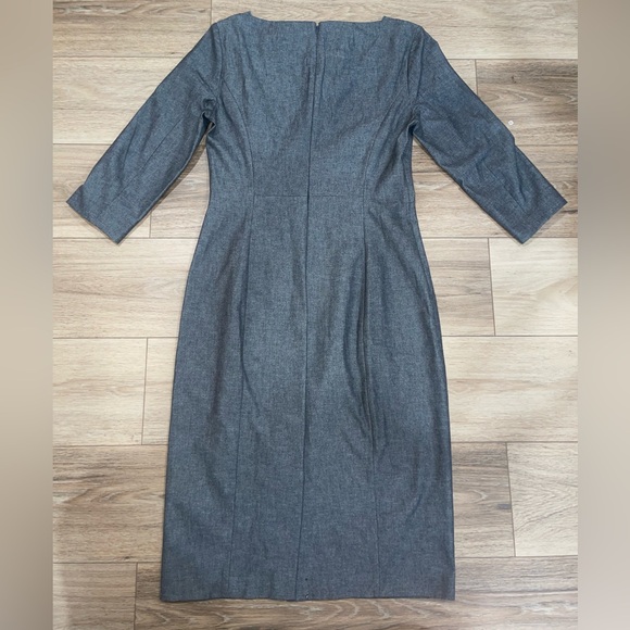 Gray Suit Pencil Midi Dress Size 8 Banana Republic - Picture 6 of 9